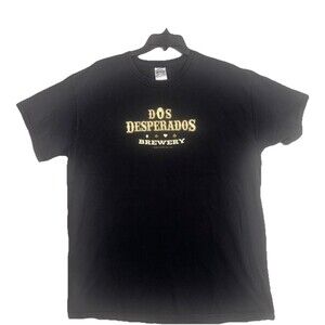 Dos Desperados Brewery San Marcos CA Black Graphic Beer T Shirt Mens Large